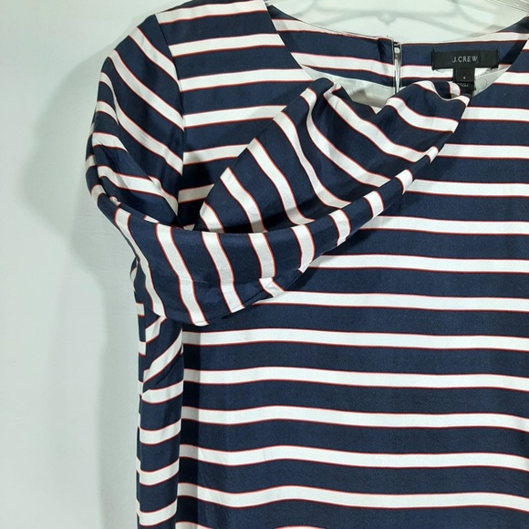 J. Crew navy stripe silk dress 2 - Picture 3 of 13